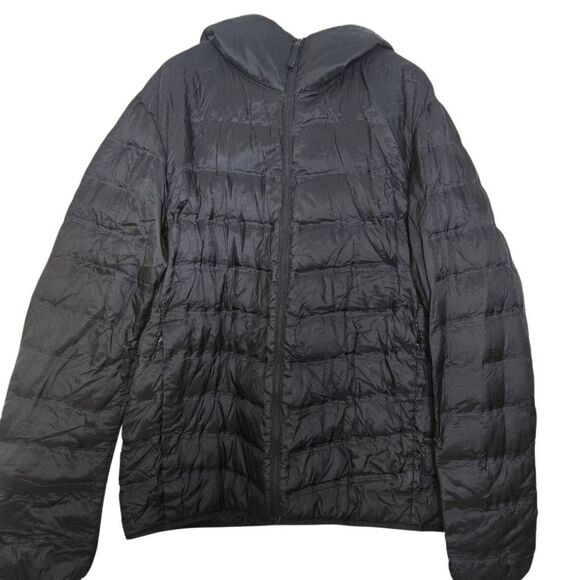 Uniqlo Down Puffer Coat Size Medium Unisex Black - Picture 3 of 6